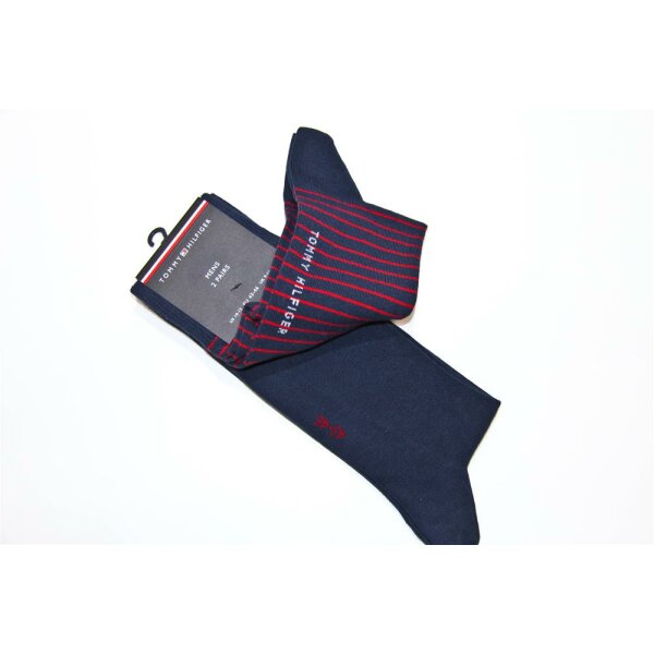 2Er-Pack Gestreifte, Kurze Socken - Tommy Original - 47-49