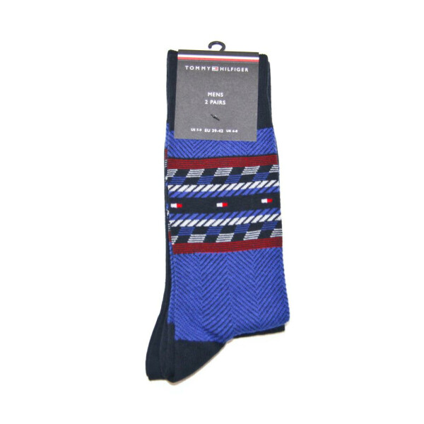 2 Pack Calzini In Misto Cotone Stretch - Navy/Red - 43-46