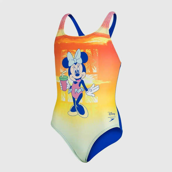 Speedo Badanzug Mädchen Disney Minnie Mouse Medalist - Blue/Orange - 140