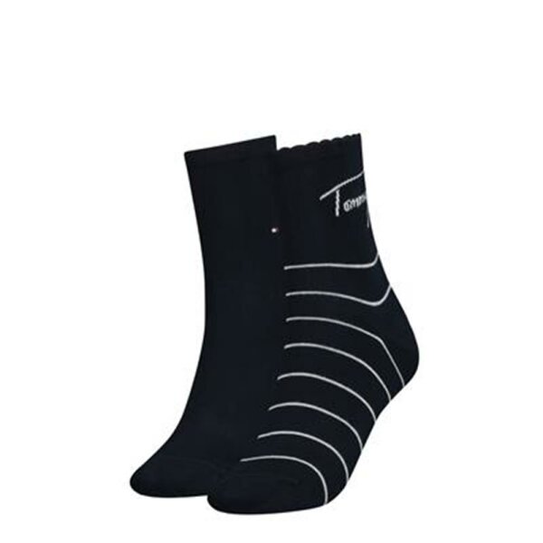 TH Women Short Sock 2P Tommy Breton Stripe - navy - 35-38