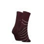 TH Women Short Sock 2P Tommy Breton Stripe - burgundy - 35-38