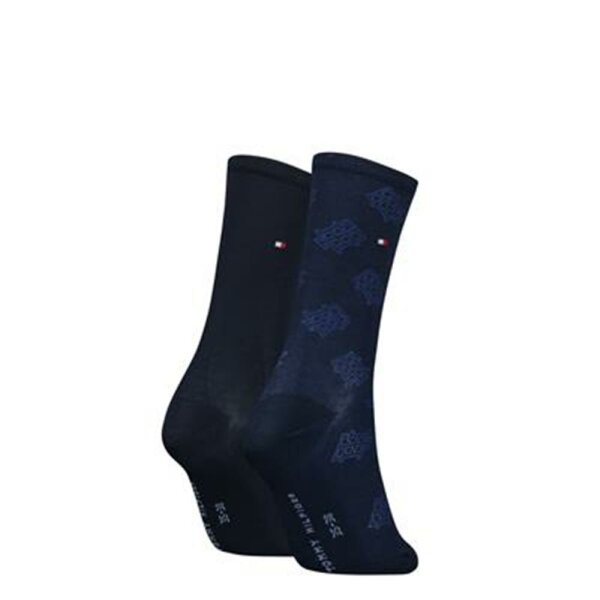 TH Women Sock 2P Tenchel Monogram AOP - navy - 39-42