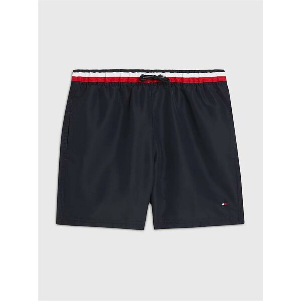 Tommy Hilfiger - Mittellange Badeshorts mit Tommy-Tape - Desert sky - 12-14