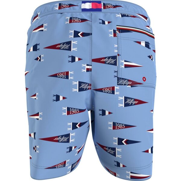 Tommy Hilfiger - Mittellange Badeshorts mit Segelflaggen-Print - drawstring print - 10-12