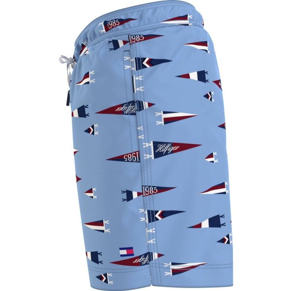 Tommy Hilfiger - Mittellange Badeshorts mit Segelflaggen-Print - drawstring print - 10-12