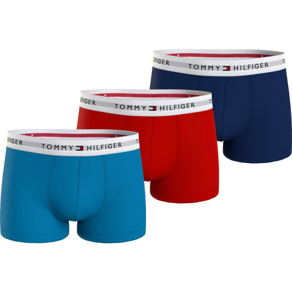 Tommy Hilfiger - 3 pack boxer aderenti essential con logo - shocking blue/primary red - L