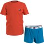 Tommy Hilfiger - 1985 Collection Pyjama-Set mit Logo - shooking blue/deep orange - 10-12