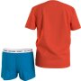 Tommy Hilfiger - 1985 Collection Pyjama-Set mit Logo - shooking blue/deep orange - 10-12