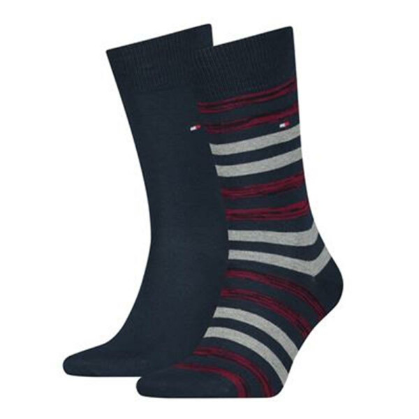 Tommy Hilfiger - TH Men Duo Stripe Sock 2P - rouge - 39-42