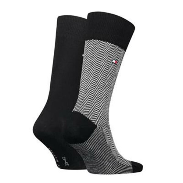 Tommy Hilfiger - TH Men Sock 2P Herringbone - black - 39-42