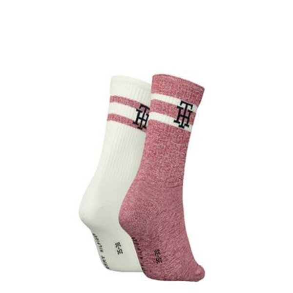 Tommy Hilfiger - TH Women Sock 2P Rib Monogram - rouge combo - 35-38