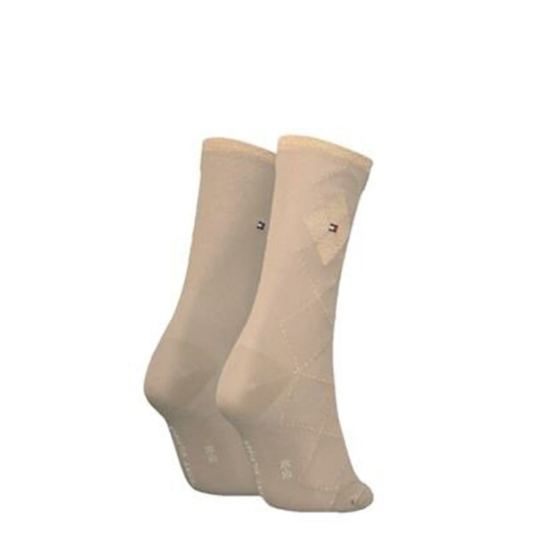 Tommy Hilfiger - TH Women Sock 2P Shiny Argyle - sand - 35-38