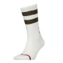 Tommy Hilfiger - TH Uni TJ Sock 1P Sport Stripe - white/olive green - 39-42