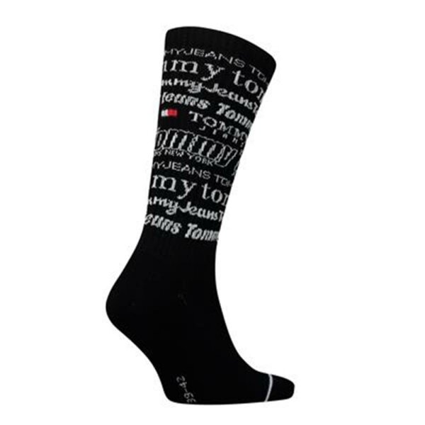 Tommy Hilfiger - TH Uni TJ Sock 1P AOP Tommy  Jeans - black - 35-38