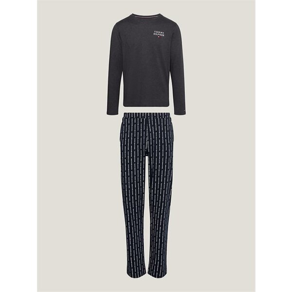 Tommy Hilfiger - Pyjama lang - darkgry/LogoPinstripDSTsk - S