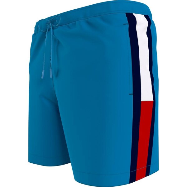 Tommy Hilfiger - Costume shorts media lunghezza con bandiera - shocking blue - S