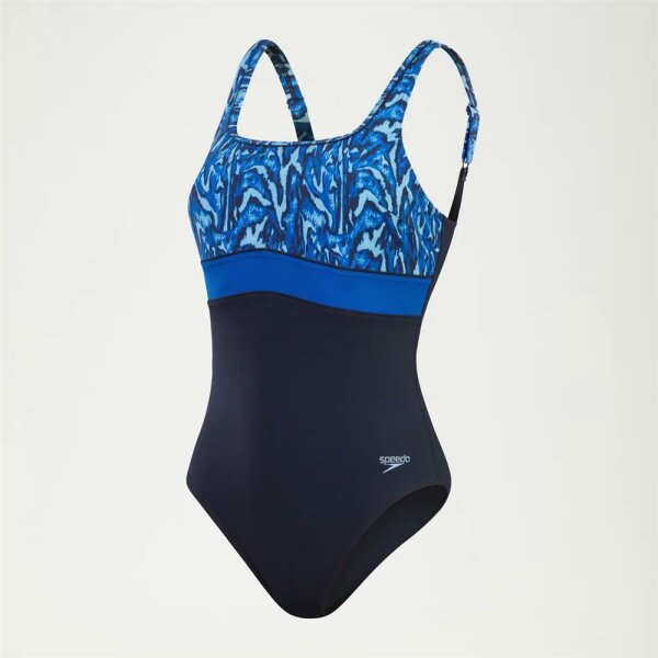 Speedo - Womens Shaping Contour Eclipse Printed - PURE BLUE/TRUE COBALT/CUR - IT56/DE50