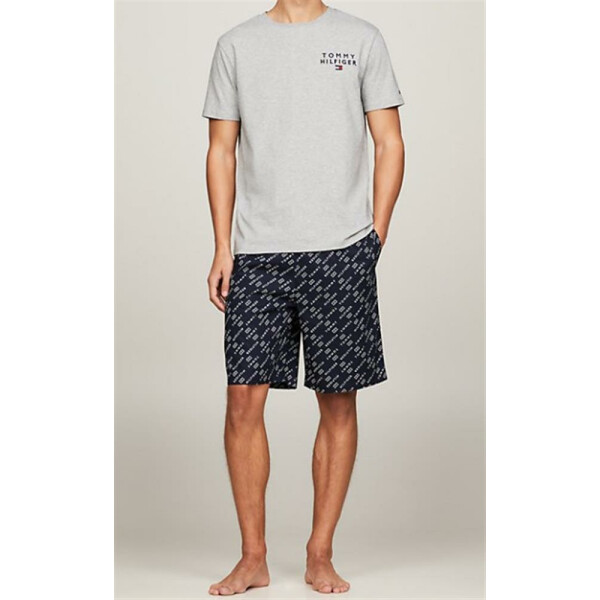 Tommy Hilfiger - Completto pigiama TH original con shorts - Grey Ht / Th Diagonal Lo - S