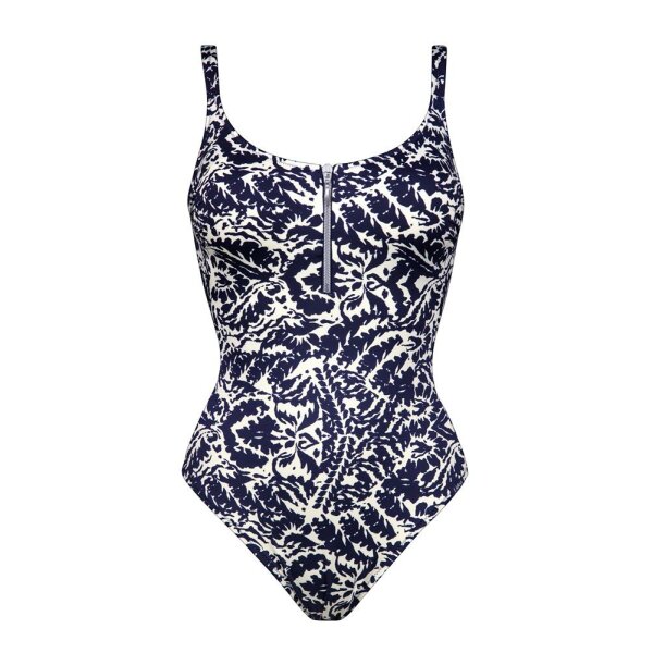 Arabesque Mood - Zipper Swimsuit - canavas-blue - 85D (44D)