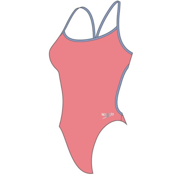 Speedo - Womens Solid Vback - DISCO PEACH/CURIOUS BLUE - IT42/DE36