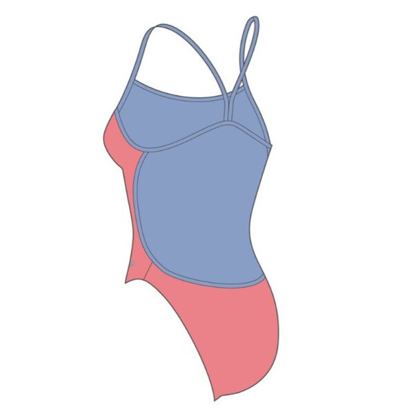 Speedo - Womens Solid Vback - DISCO PEACH/CURIOUS BLUE - IT42/DE36