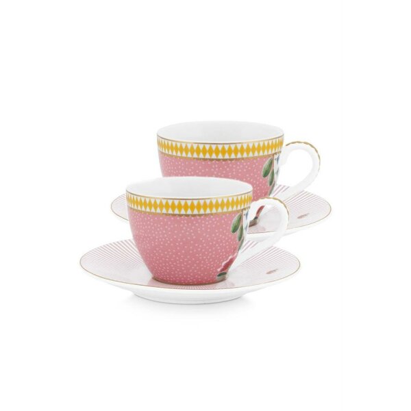 La Majorelle - Set/2 Espresso Tassen & Untertassen - Rosa - U