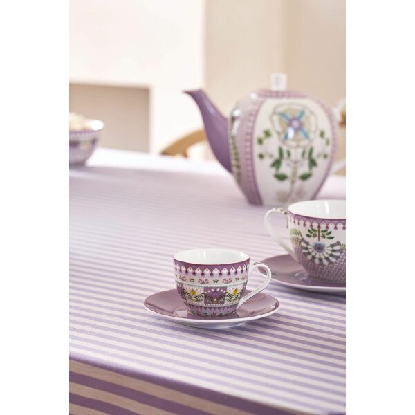 Lily & Lotus - Set/2 Espresso Tasse & Untertasse - Lila - U