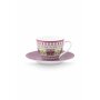 Lily & Lotus - Set/2 Espresso Tasse & Untertasse - Lila - U