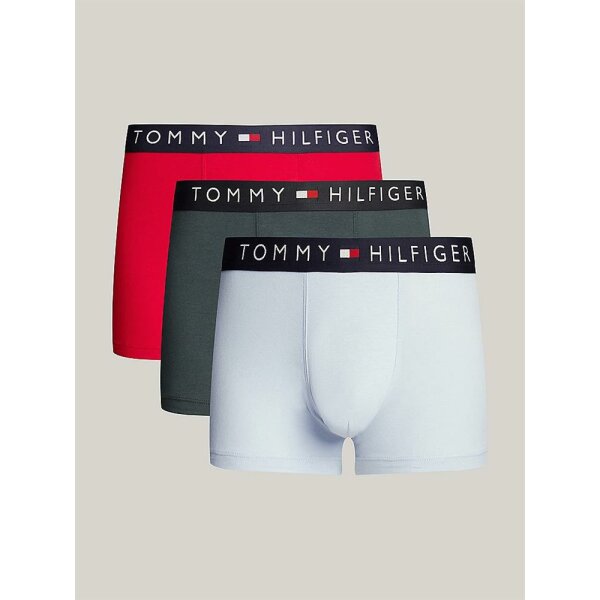 Tommy Hilfiger - 3er-Pack Original Trunks mit Logo-Taillenbund - breezy blue/redmil/denim - L