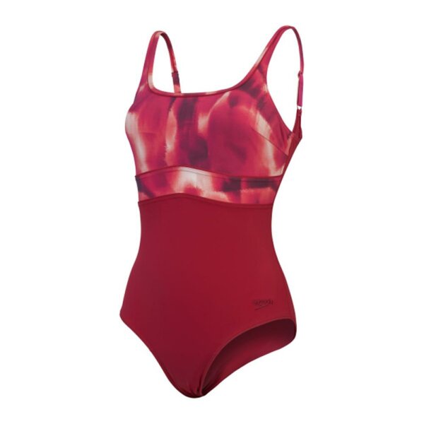 Speedo - Shaping Contour Eclipse Printed Badeanzug - Magenta Haze / Soft Bloo - IT44/DE38