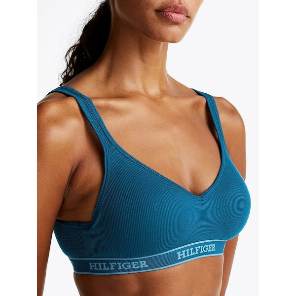 Tommy Hilfiger - Bralette Hilfiger Monotype push up imbottita - deep indigo - L