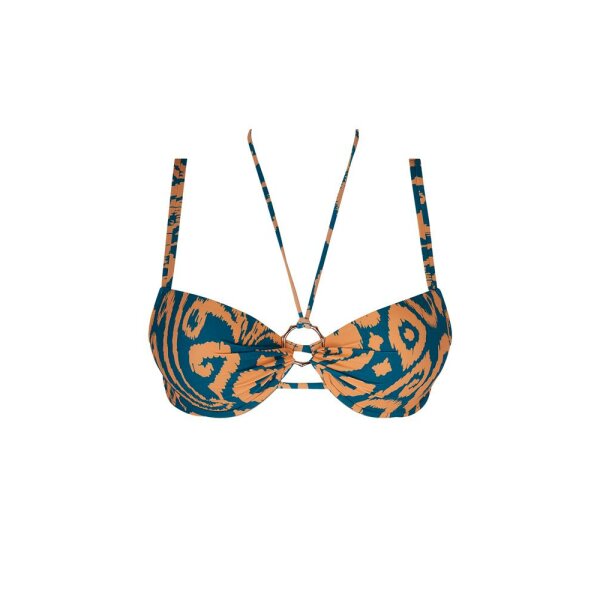 La Balinaise - Bikini gefüttert - ikat vert orange - 080B